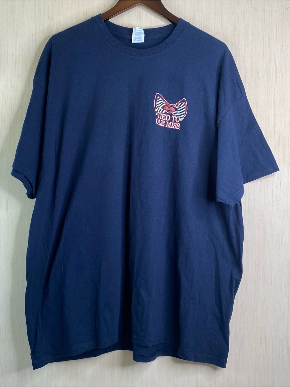 Gildan Women’s “Tied to Ole Miss” Graphic Short Sleeve T-Shirt Navy 2XL